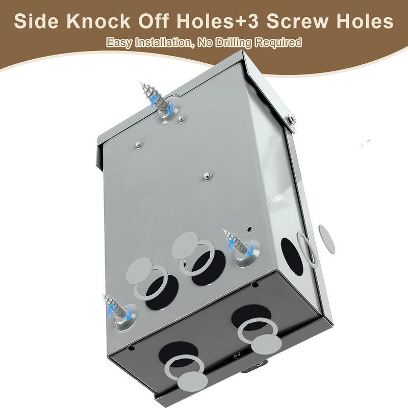 FixOasis 【Upgrade】 3p 30 Amp Disconnect,Disconnect Switch,Add Ground Design,Non-Fusible,NEMA 3R Standard,Heavy Duty Steel Material,Rust and Corrosion Resistant,for Indoor and Outdoor,120/240v,10-Year Warrnaty - Image 3